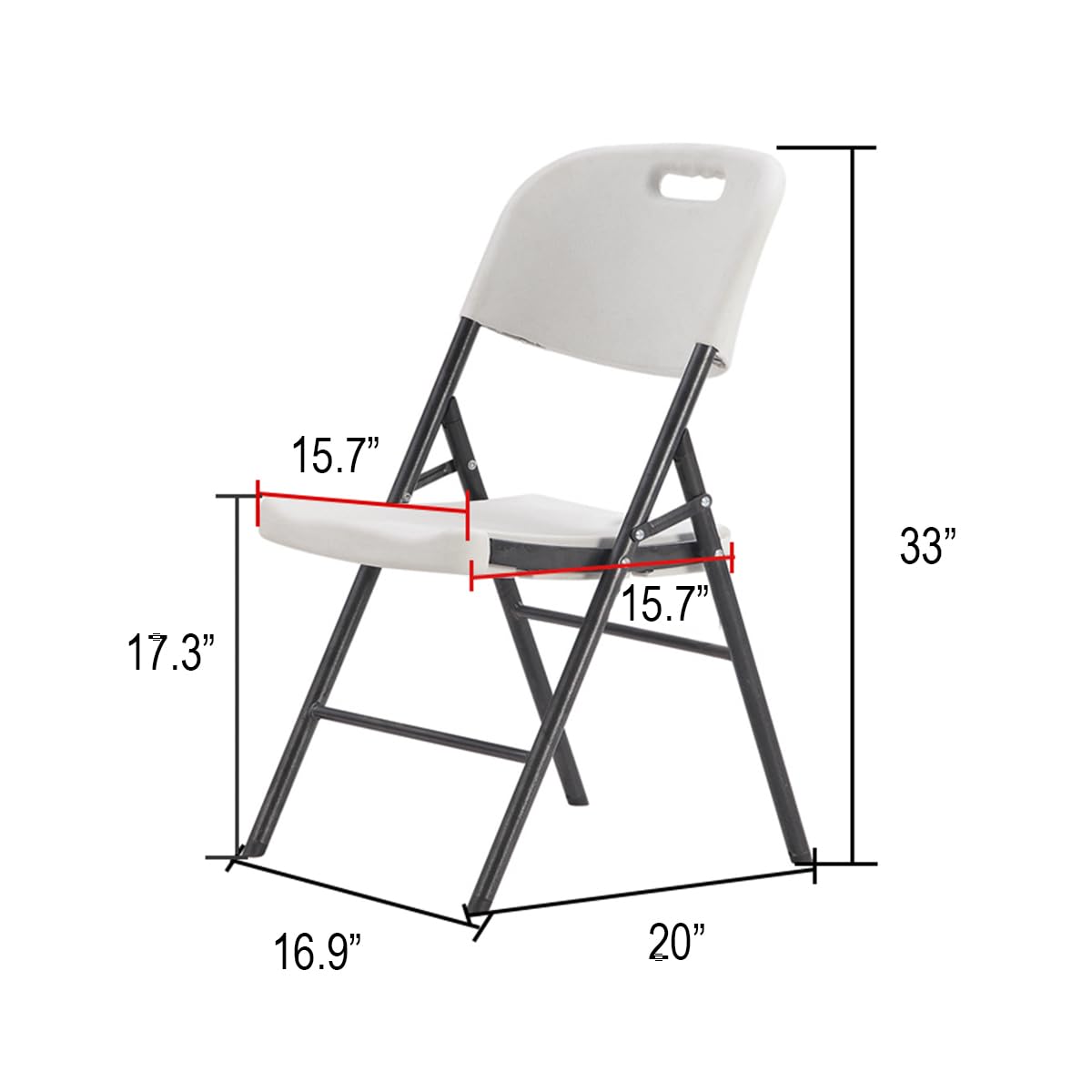 Portable HDPE plastic folding chair