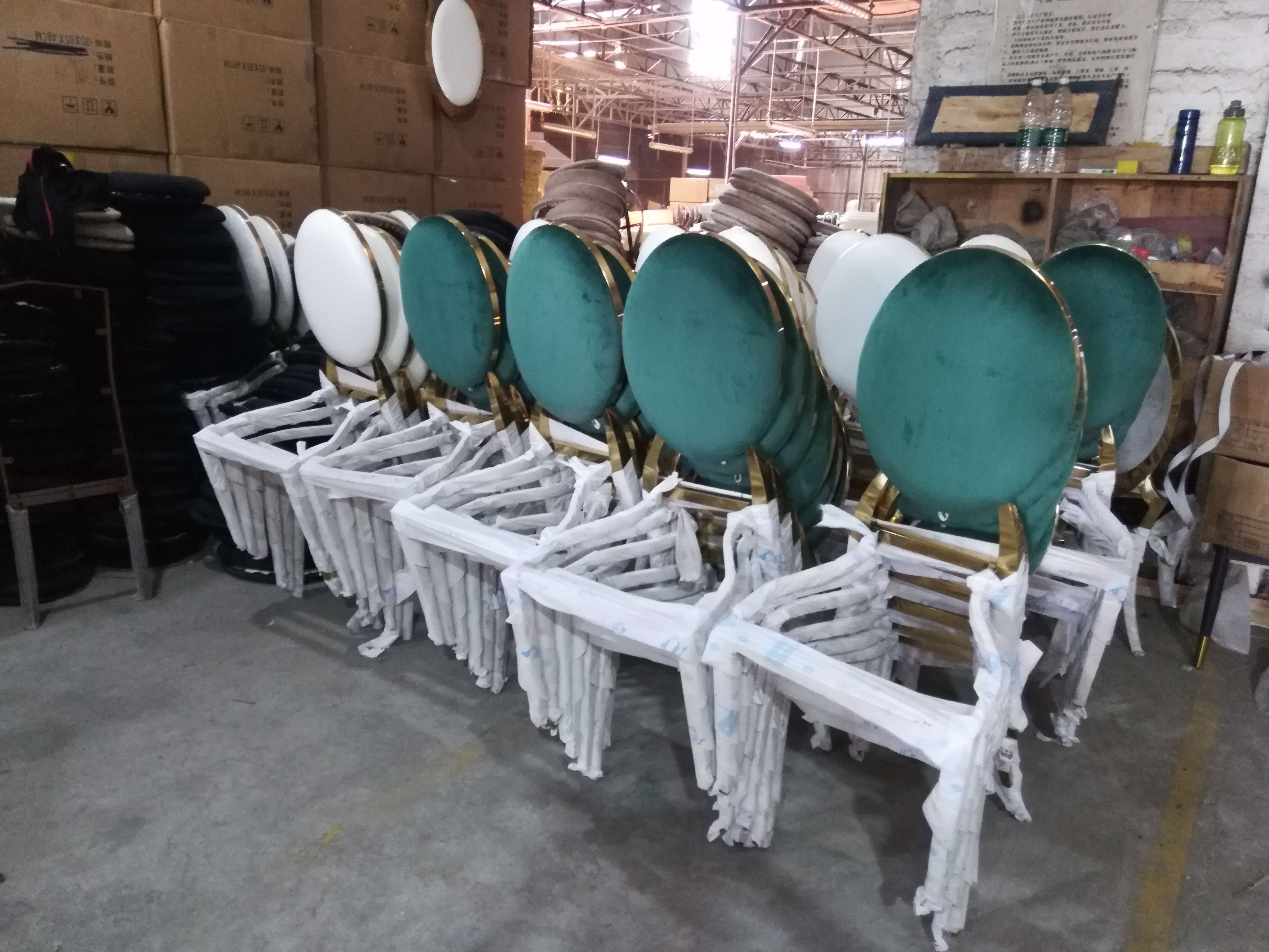 Green Velvet & Gold Cutout Dining Chair - Modern Luxury Oval Back Accent Chair