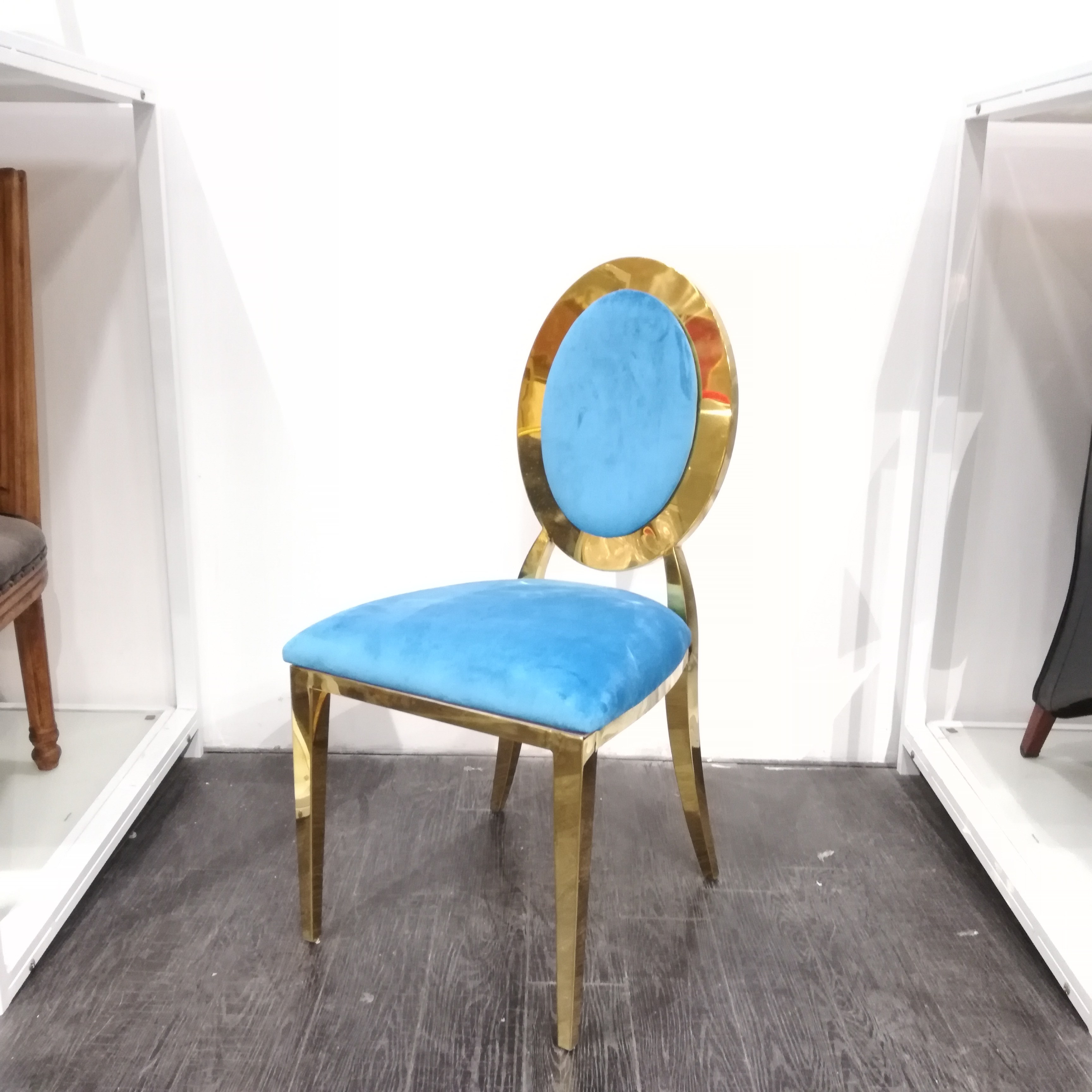 Customizable Rose Gold Frame Chair - Detachable Velvet Cushion (Color Options)