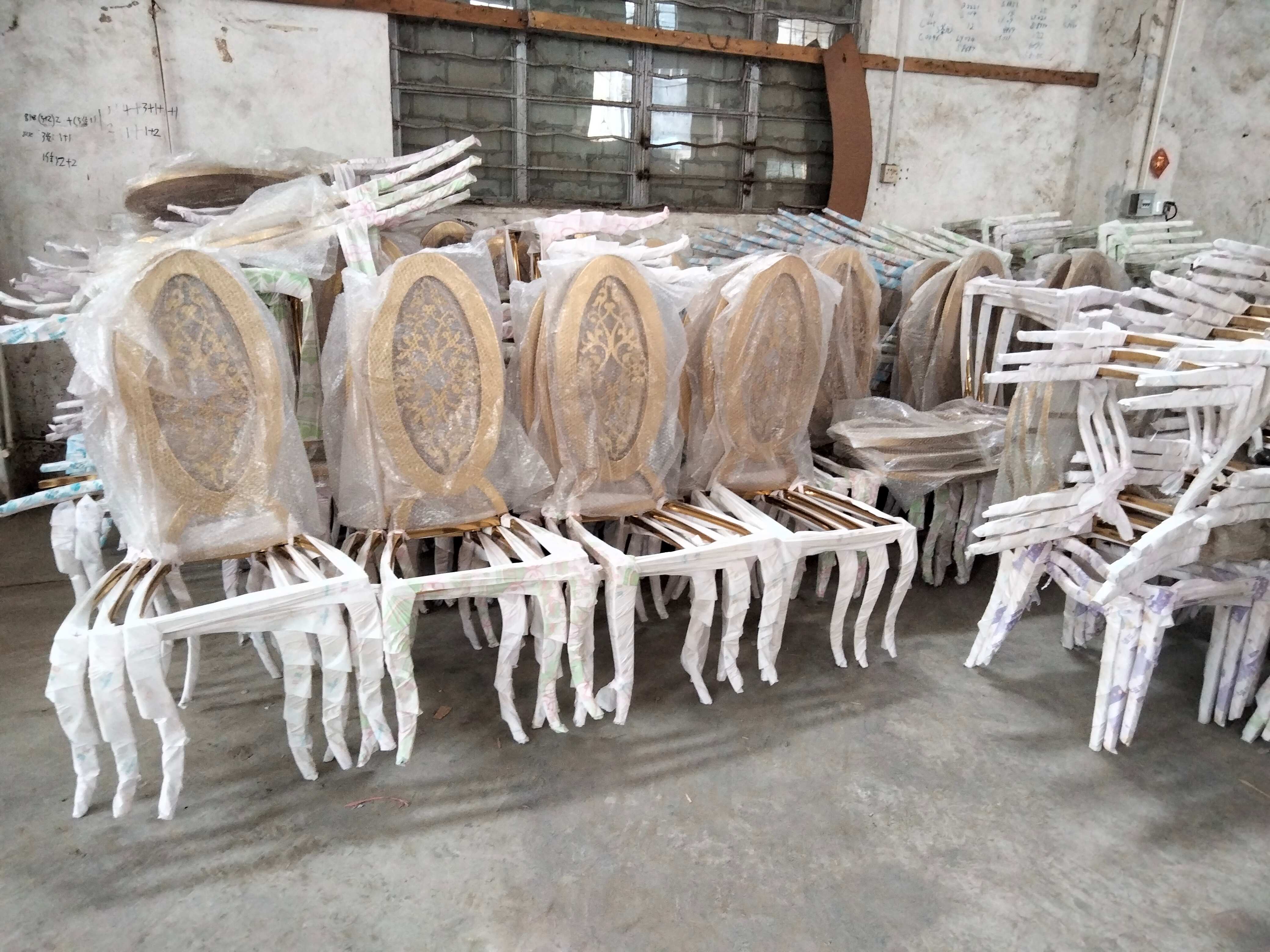 Gold Ornate Cutout Dining Chair - White Upholstered Seat | Baroque Luxury Chair