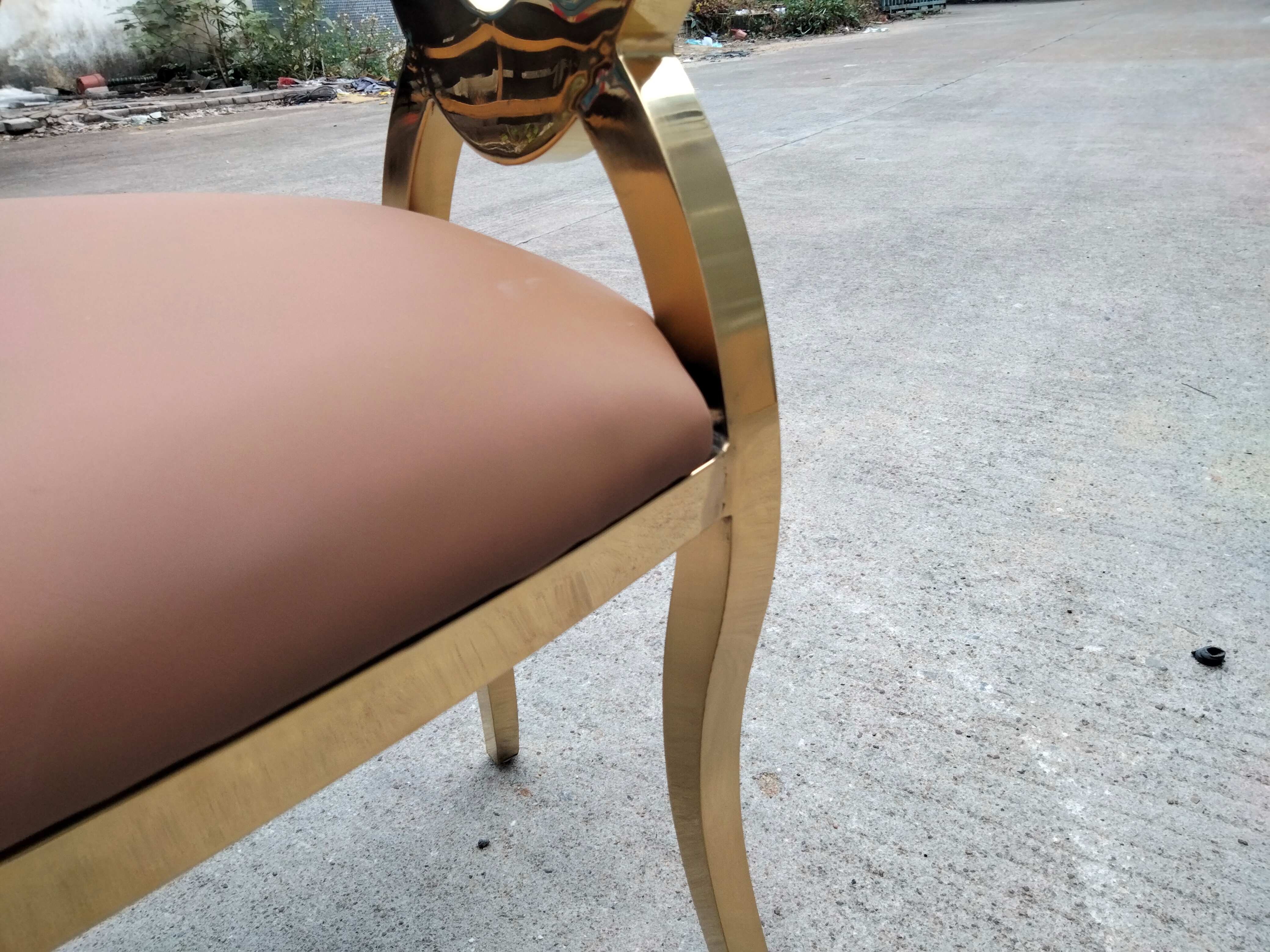 Gold Ornate Cutout Dining Chair - White Upholstered Seat | Baroque Luxury Chair