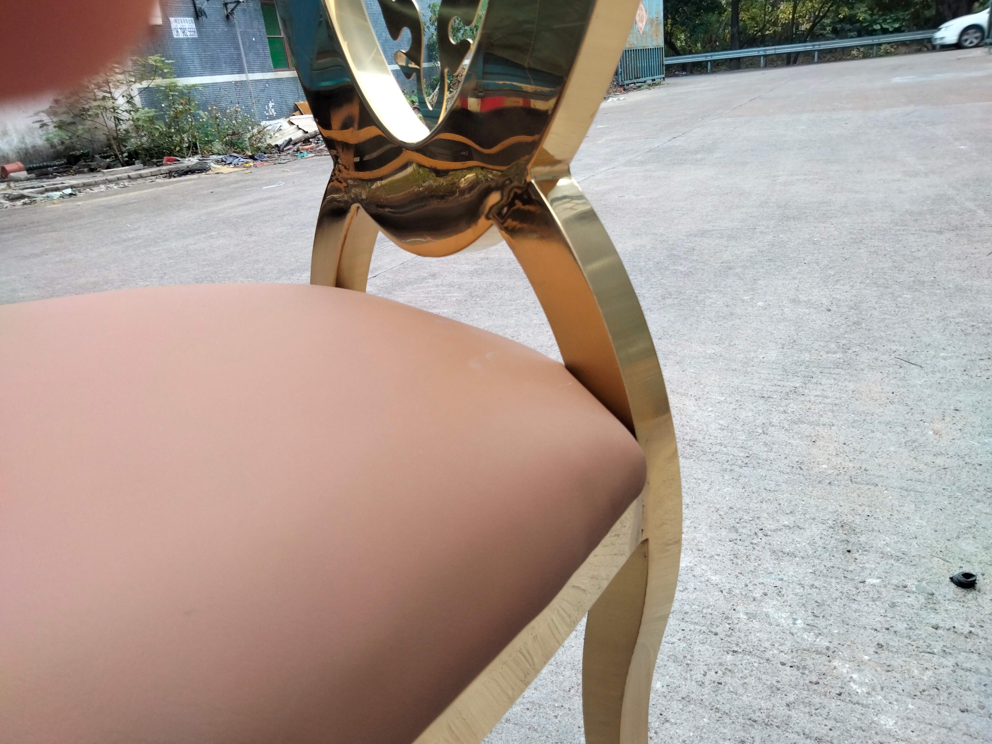 Gold Ornate Cutout Dining Chair - White Upholstered Seat | Baroque Luxury Chair