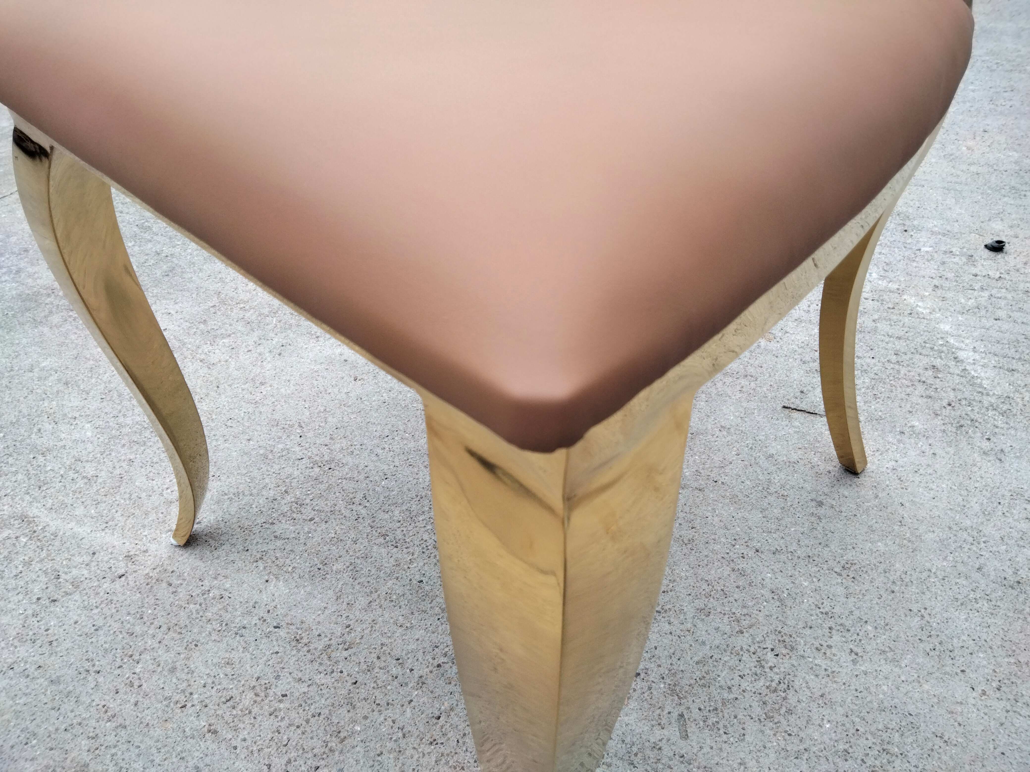 Gold Ornate Cutout Dining Chair - White Upholstered Seat | Baroque Luxury Chair