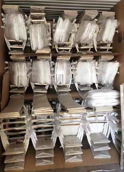 Gold Vertical Slat High-Back Dining Chair - White Upholstered Modern Luxury Accent Chair