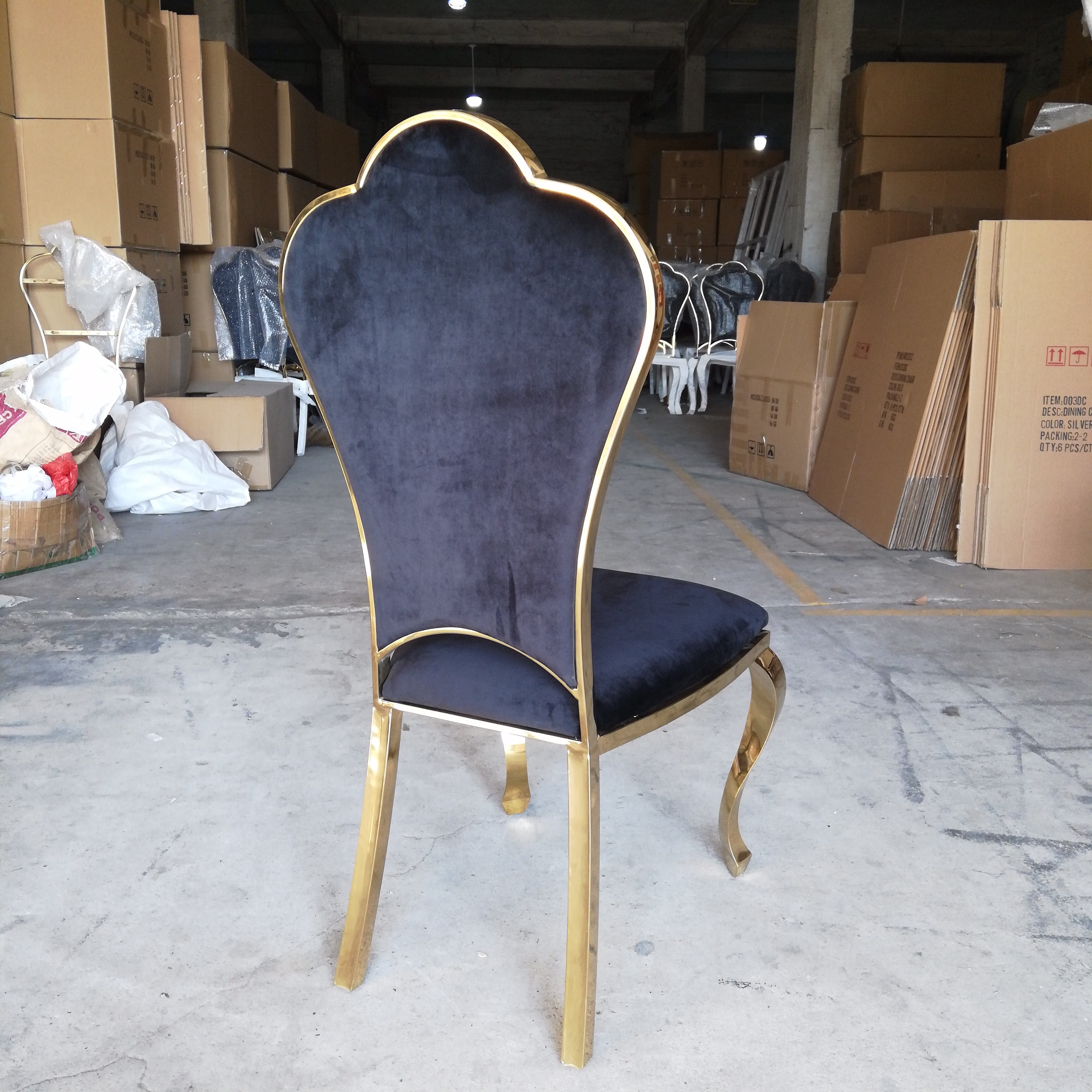 Gold Trim Red Velvet Scallop Back Dining Chair - Luxury Accent Chair