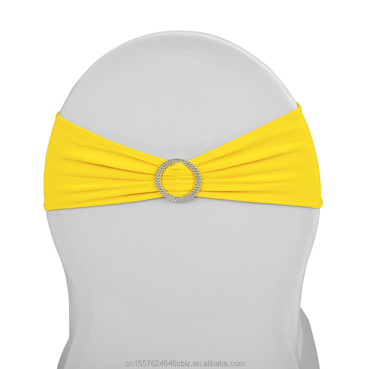 Stretch Spandex Chair Sash with Round Buckle – Banquet Wedding Chair Band