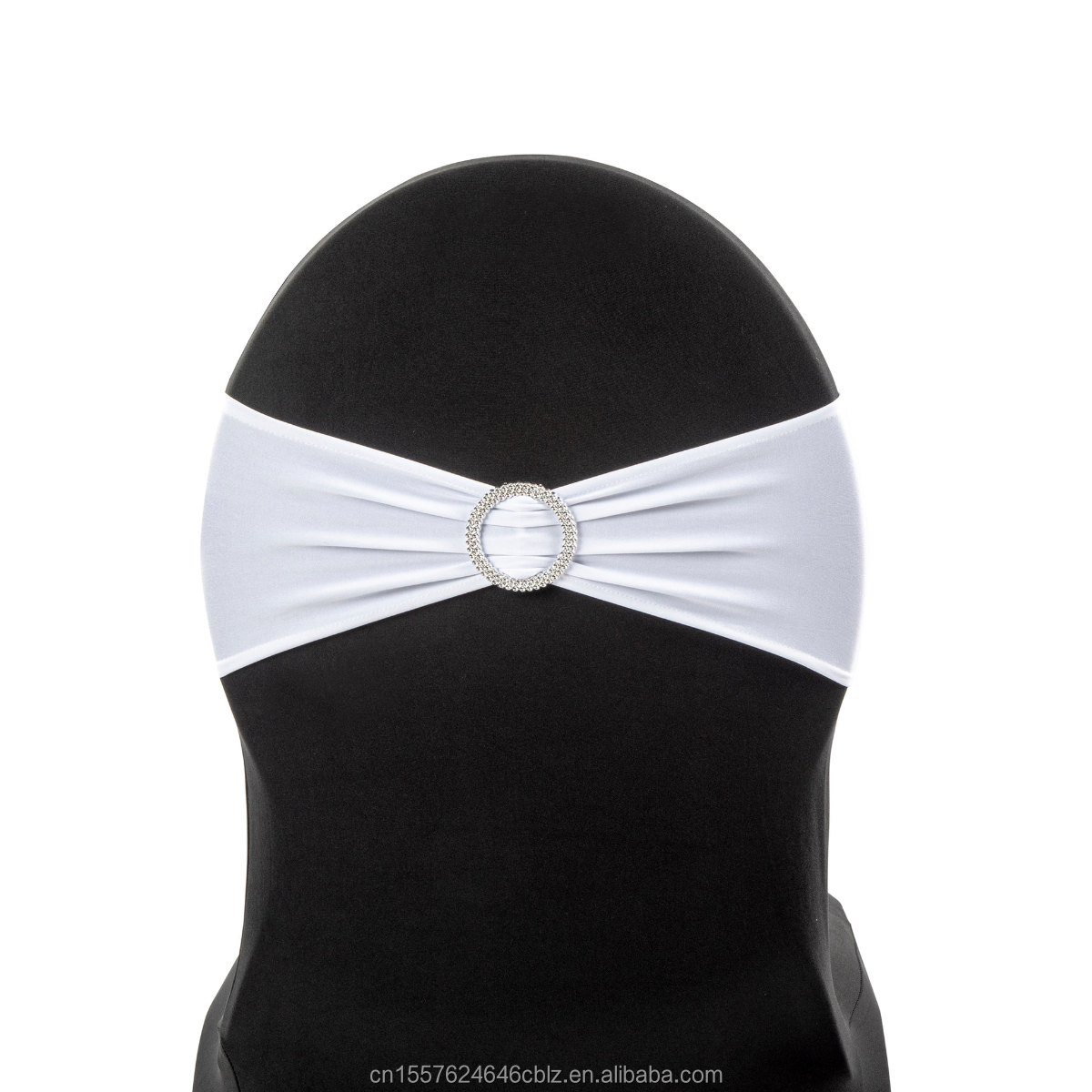 Stretch Spandex Chair Sash with Round Buckle – Banquet Wedding Chair Band