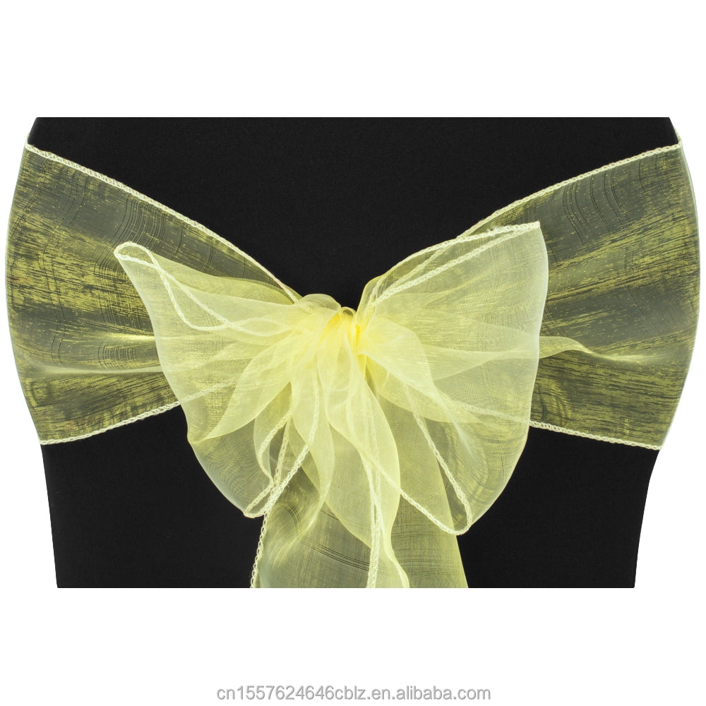 Satin & Organza Chair Sashes Bow Tie – Wedding Banquet Chair Decorations
