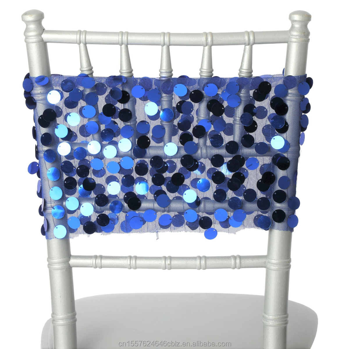 Sequin Mesh Chair Back Sash Band – Sparkly Glitter Chair Decor for Weddings Banquets