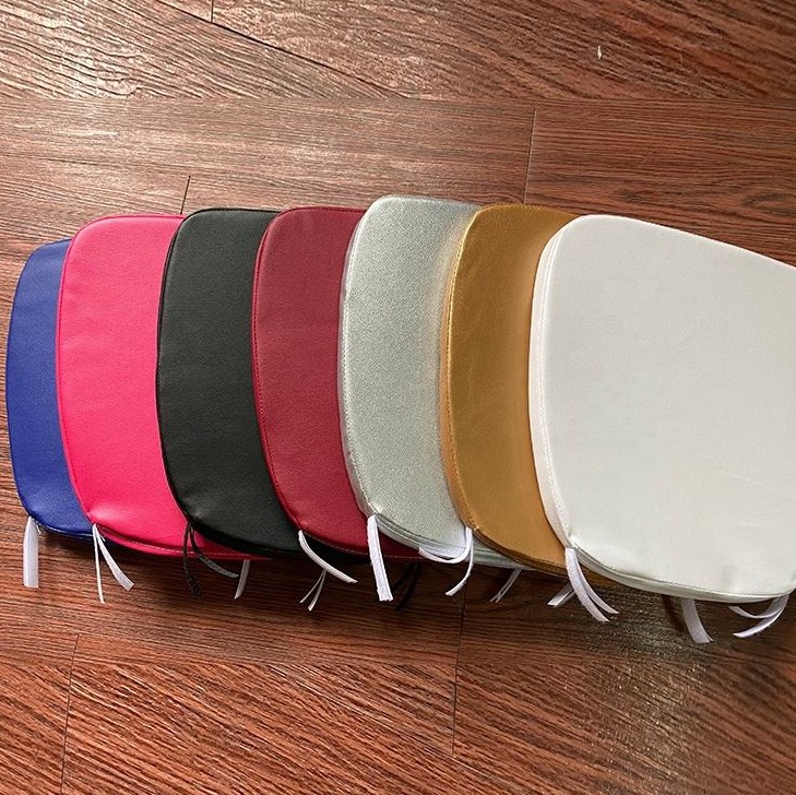 Square Chair Seat Cushion Pad with Ties – Multi Color Sponge Cushion for Banquet Event Chairs