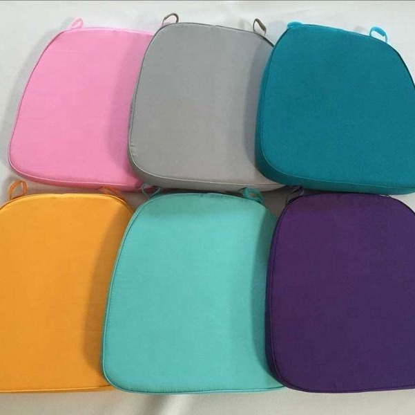 Square Chair Seat Cushion Pad with Ties – Multi Color Sponge Cushion for Banquet Event Chairs