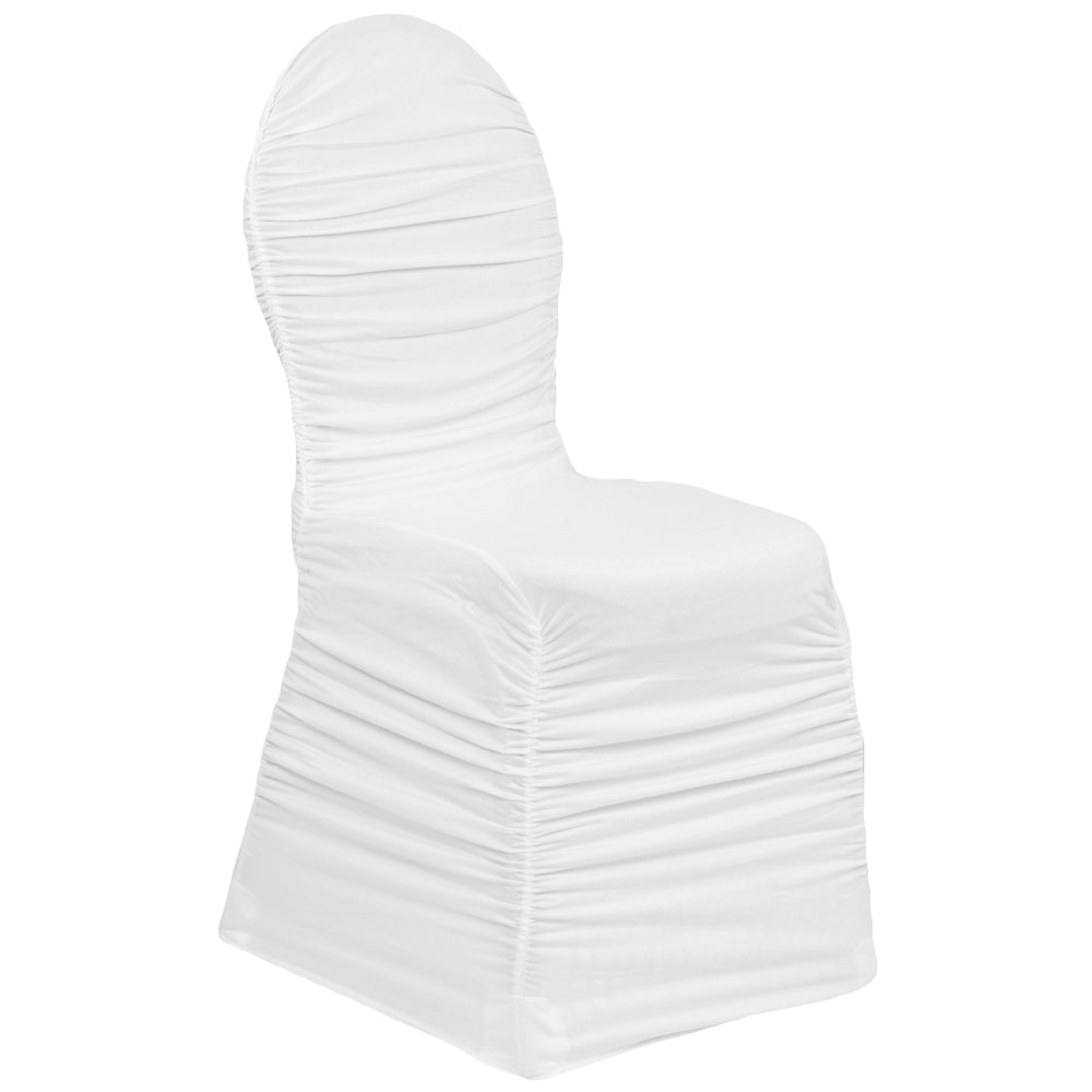 Stretch Spandex Banquet Chair Cover – Flat & Ruched Styles for Wedding Event DecorStretch Spandex Ba