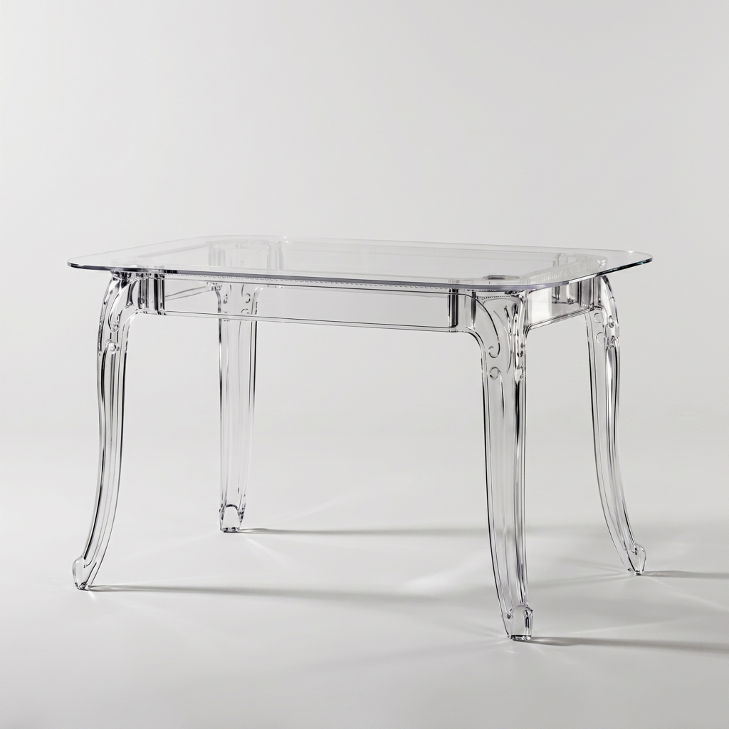 Transparent Acrylic Dining Table Collection – Clear Lucite Rectangular & Round Tables for Banquet We