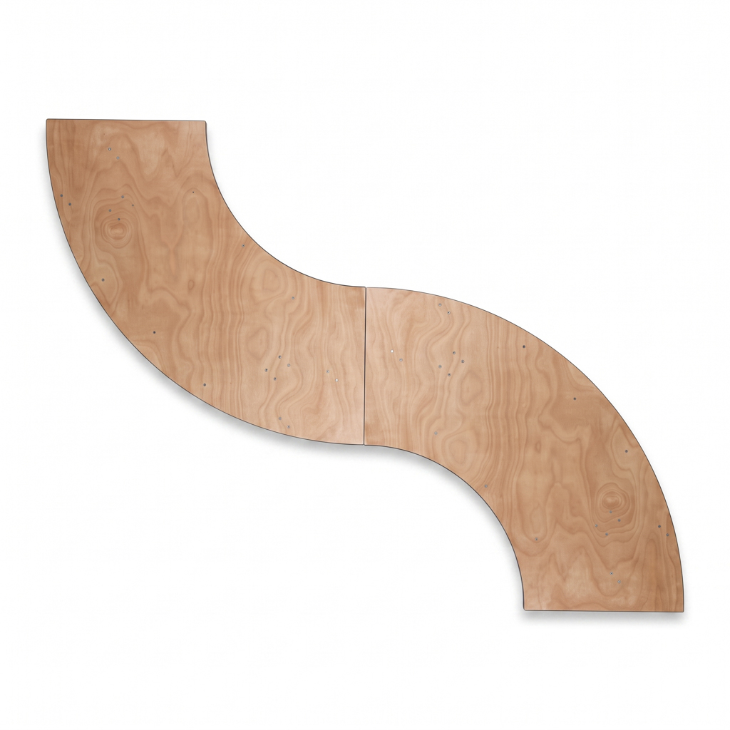 Serpentine Fan-Shaped Wooden Folding Table – Curved Half-Round Event Table for Banquet Wedding Cater