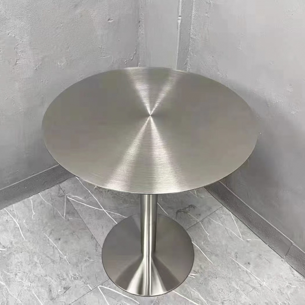 Stainless Steel Bar Table – Round & Square High Cocktail Table with Metal Pedestal Base