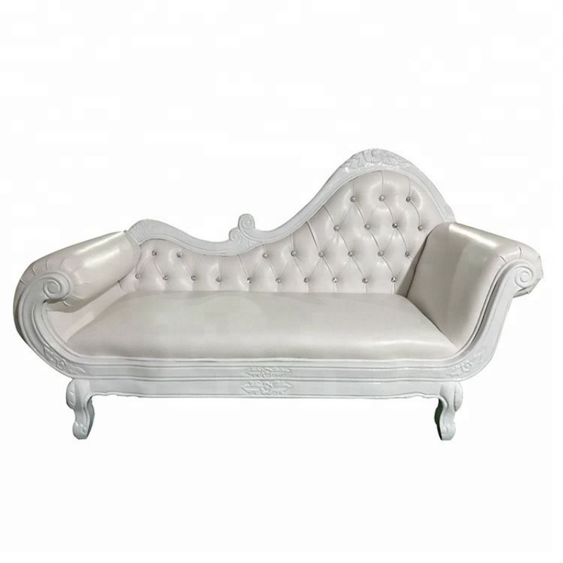 Luxury Ornate Tufted Chaise Lounge – Carved Frame Velvet Wedding Event Chaise for Banquet & Rental
