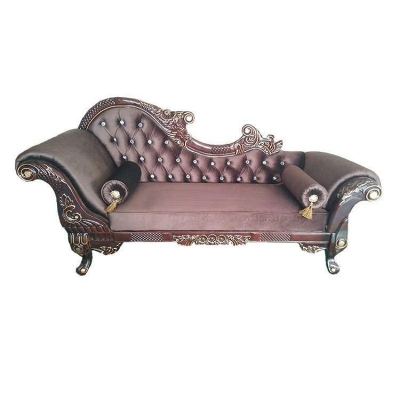 Luxury Ornate Tufted Chaise Lounge – Carved Frame Velvet Wedding Event Chaise for Banquet & Rental