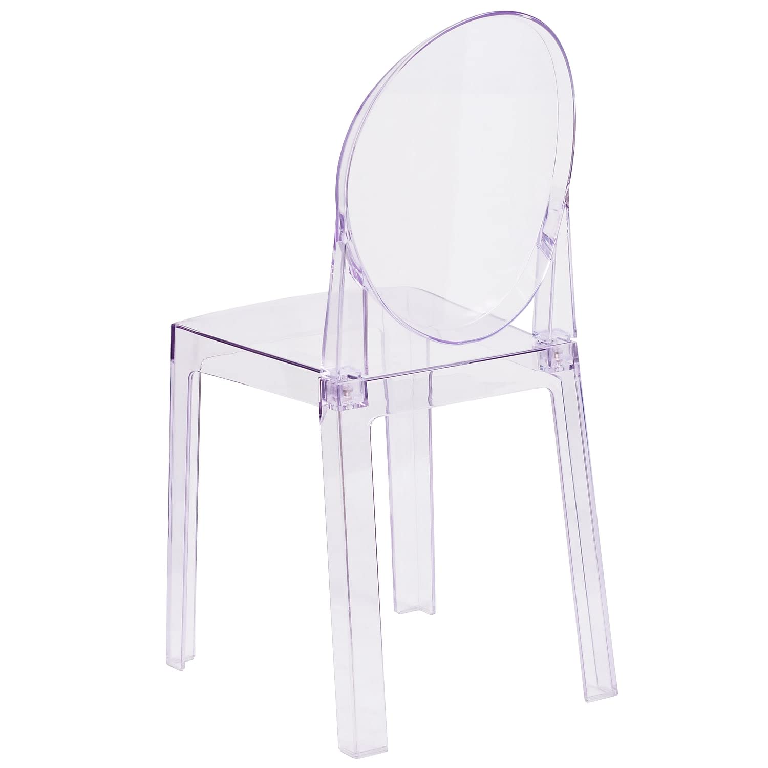 Clear Transparent Acrylic Dining Chair – Round Back Modern Ghost Chair for Wedding Event & Home Use