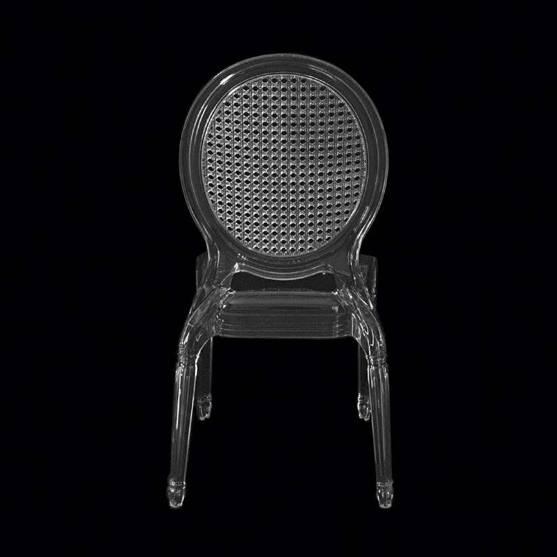 Round Back Stackable Plastic Dining Chair – Clear / White / Black Modern Chair for Wedding Banquet E