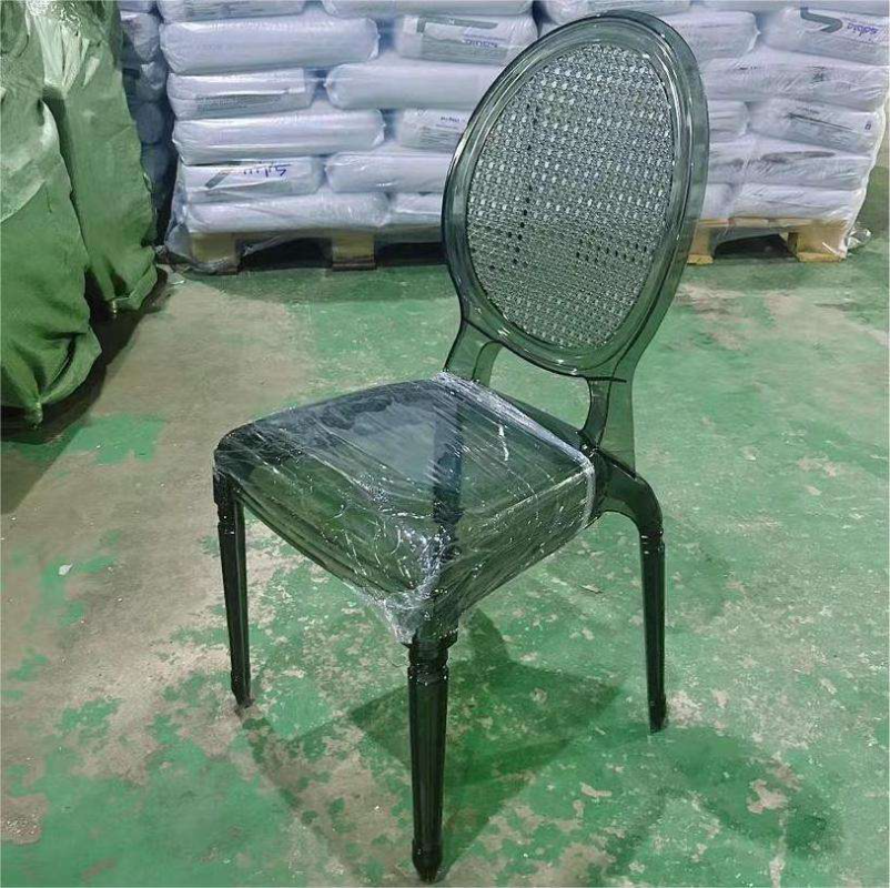 Round Back Stackable Plastic Dining Chair – Clear / White / Black Modern Chair for Wedding Banquet E