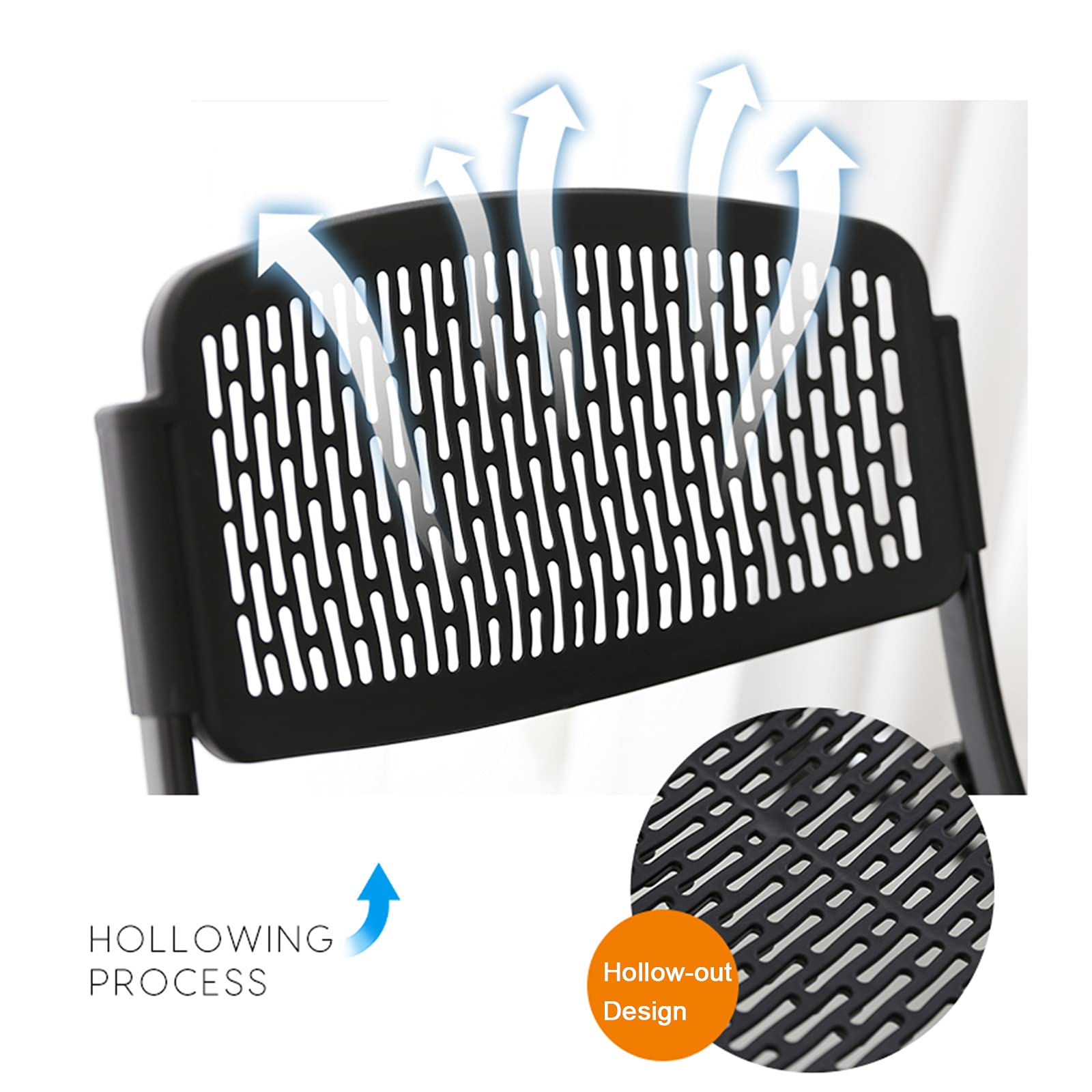 Breathable Mesh Folding Chair – Portable Stackable Event Chair in Black / Blue / White for Wedding O