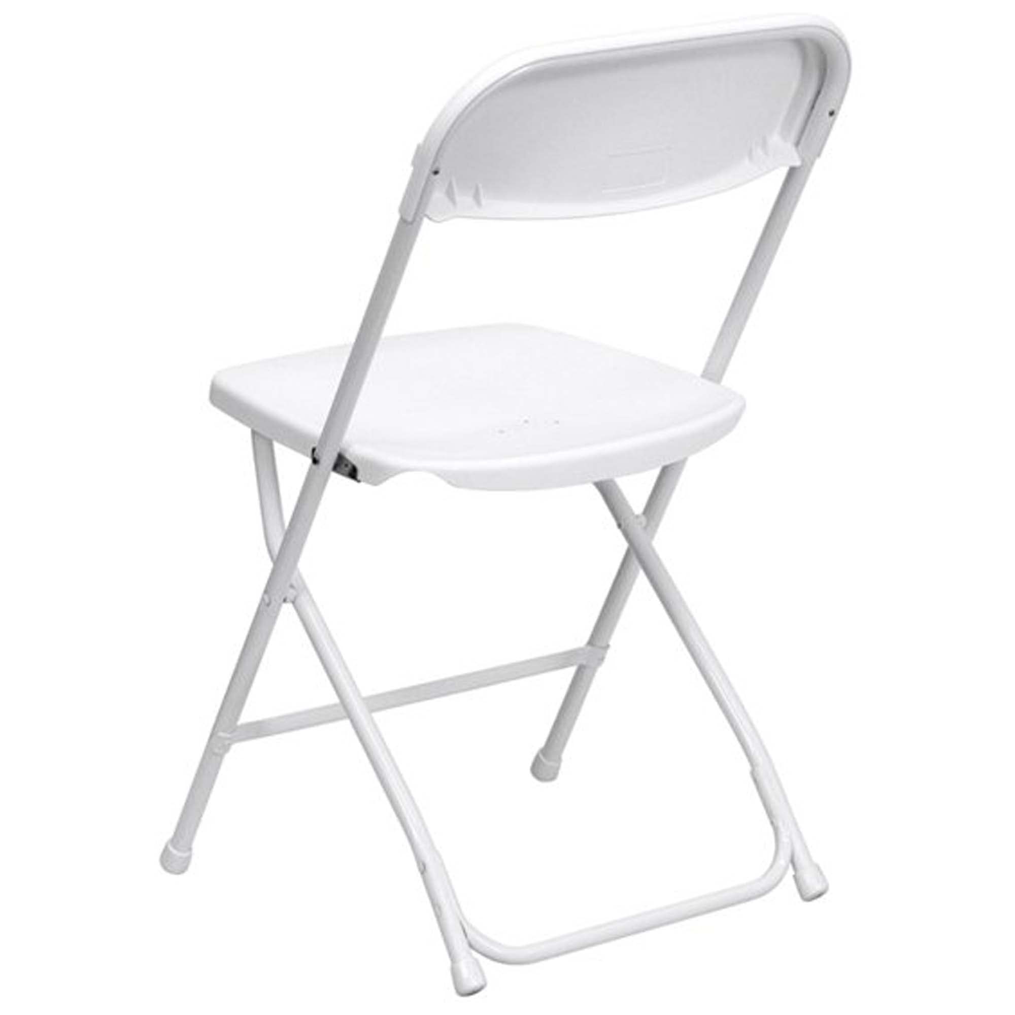 Slim Profile Plastic Folding Chair – Black / White Portable Stackable Chair for Wedding Event Office