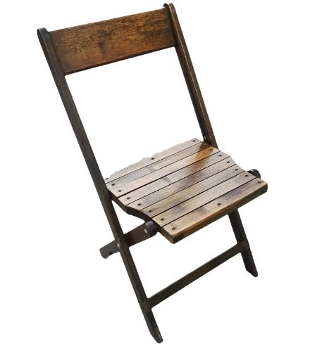 Rustic Farmhouse Wooden Folding Chair – Natural Wood Slatted Event Chair for Wedding Outdoor Party R
