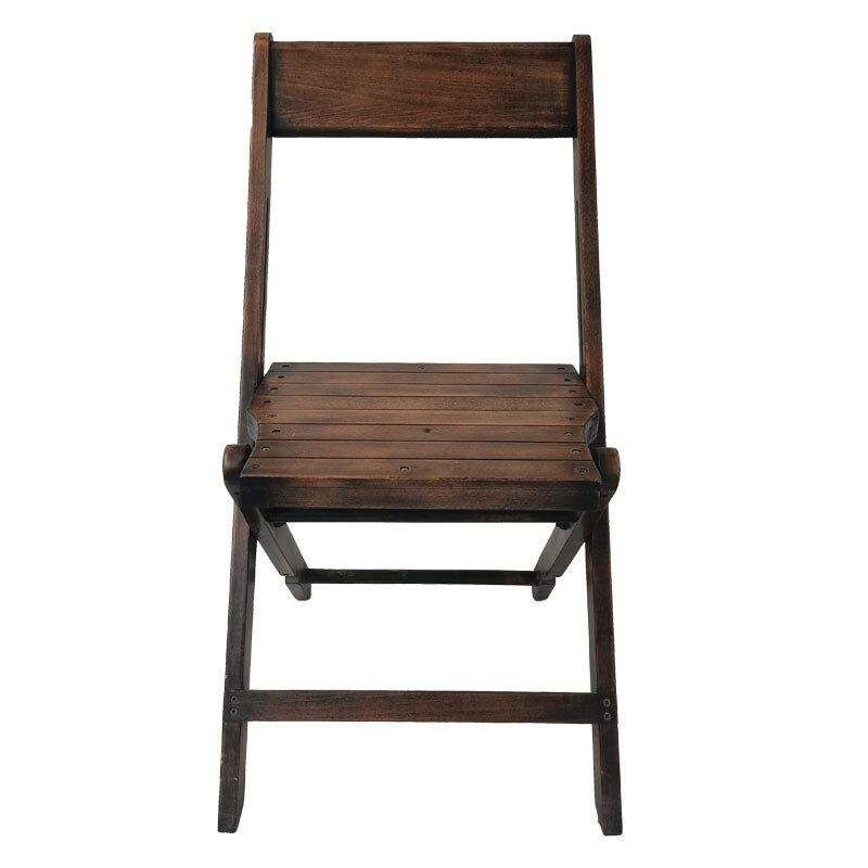 Rustic Farmhouse Wooden Folding Chair – Natural Wood Slatted Event Chair for Wedding Outdoor Party R