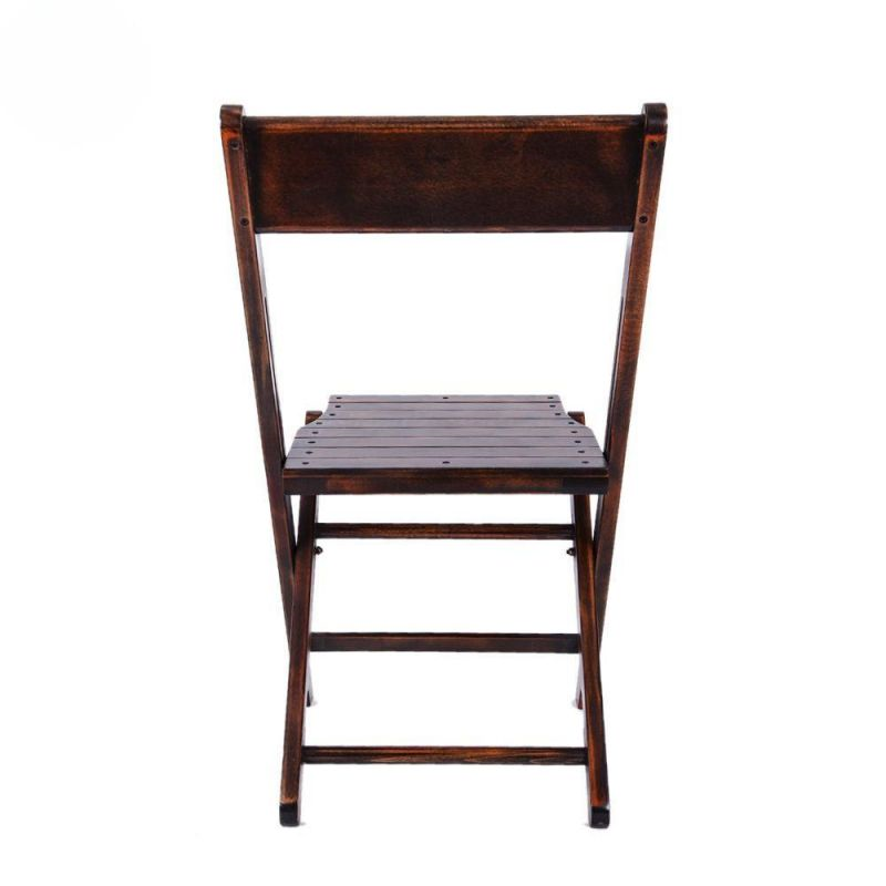 Rustic Farmhouse Wooden Folding Chair – Natural Wood Slatted Event Chair for Wedding Outdoor Party R