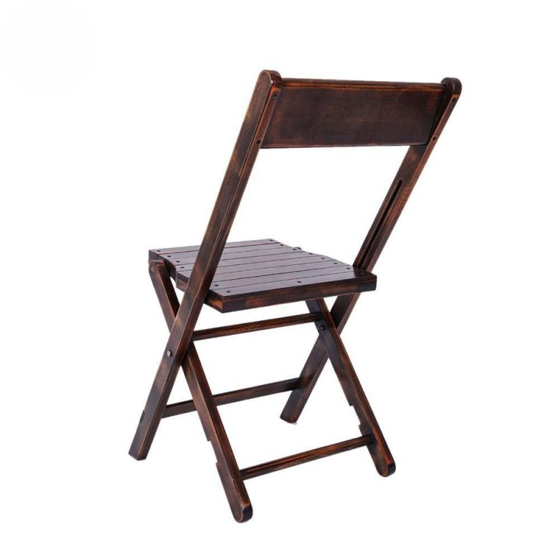 Rustic Farmhouse Wooden Folding Chair – Natural Wood Slatted Event Chair for Wedding Outdoor Party R