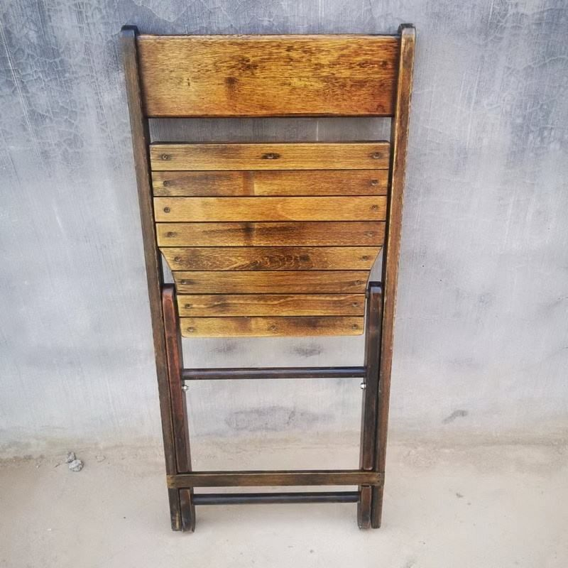 Rustic Farmhouse Wooden Folding Chair – Natural Wood Slatted Event Chair for Wedding Outdoor Party R