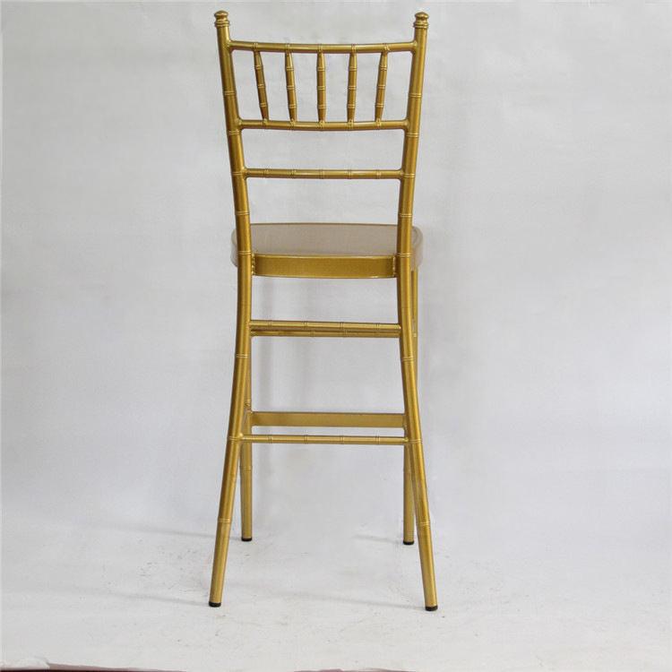 Gold Chiavari Bar Stool – Bamboo-Style Gold Tall Bar Chair with Footrest for Wedding Cocktail Event 