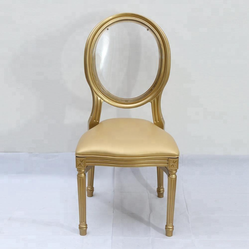 Oval Transparent Back Louis Chair – Acrylic Frame with Padded Seat