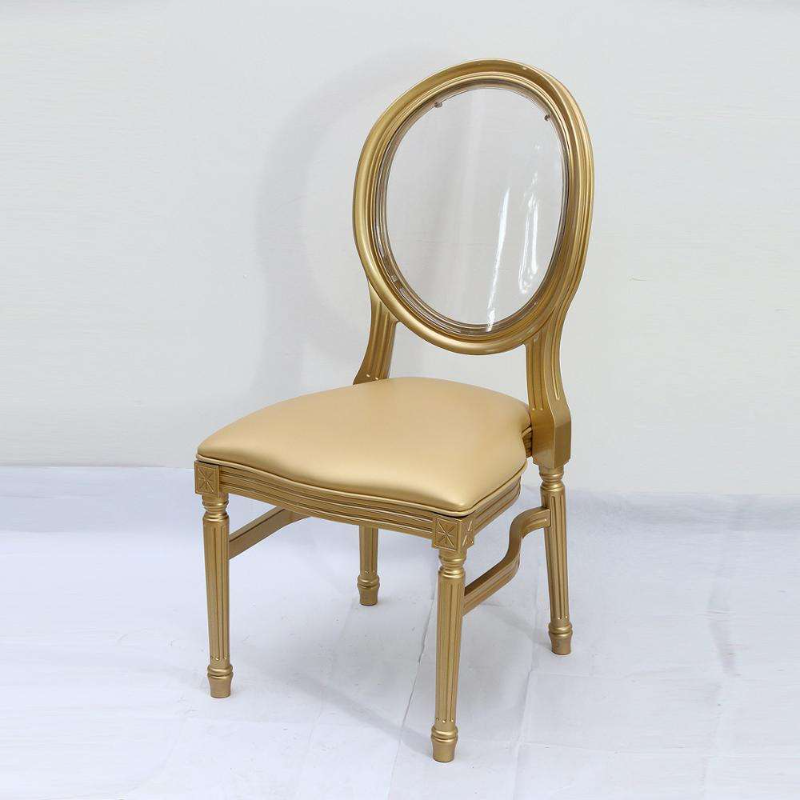 Oval Transparent Back Louis Chair – Acrylic Frame with Padded Seat