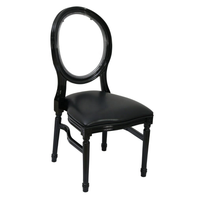 Oval Transparent Back Louis Chair – Acrylic Frame with Padded Seat