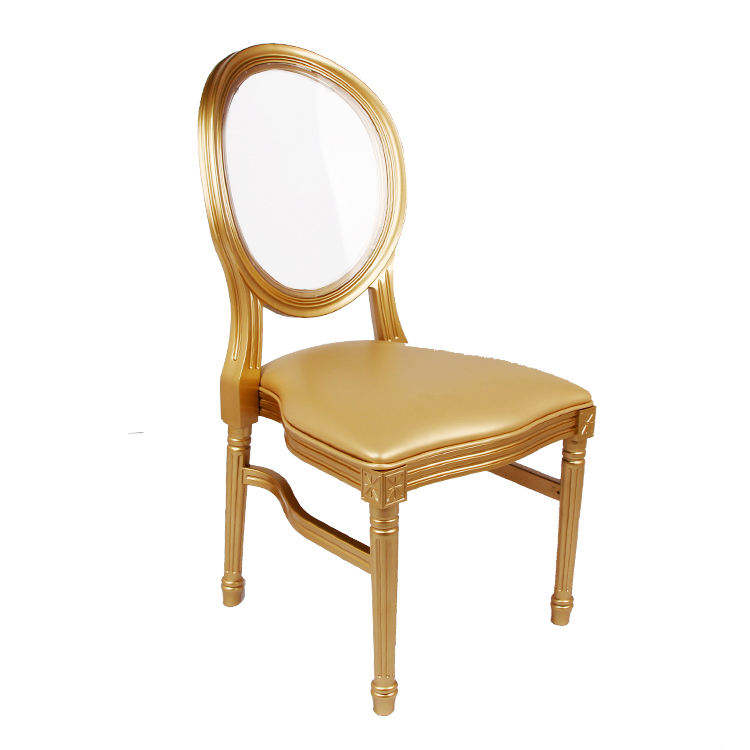 Oval Transparent Back Louis Chair – Acrylic Frame with Padded Seat