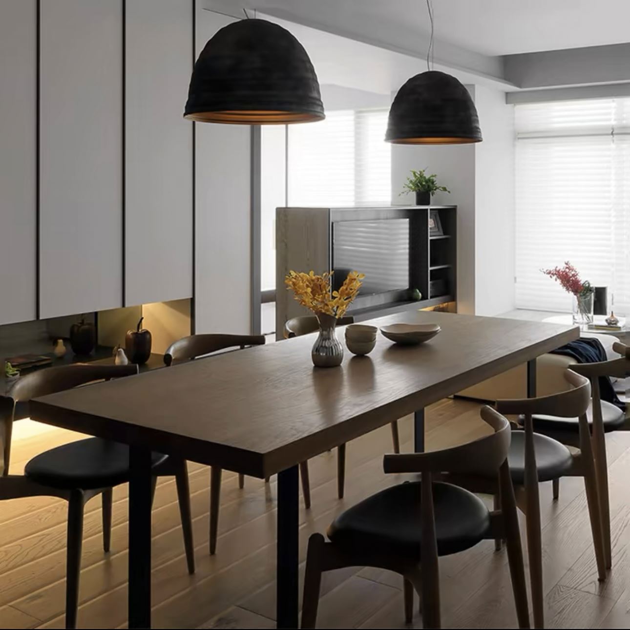 Solid Wood Dining Table – Japanese Nordic Minimalist Style
