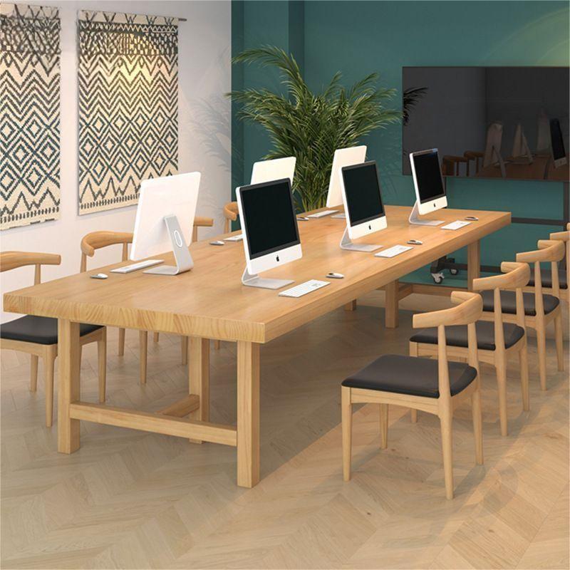 Large Solid Wood Long Table – Japanese Nordic Conference Dining Style